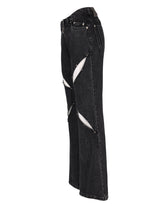 STUD GREY CUTOUT ZIPPER DENIM