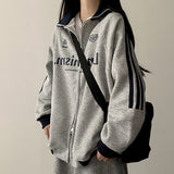 Nice Color Matching Track Line High Neck Zip-Up