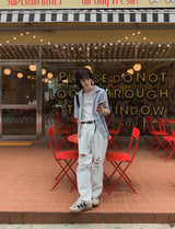 White Vintage Damaged Pants
