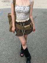 shoeshoe layered pumpkin shorts