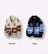 [Unisex] スノーカウチェーンウールニットジップアップ(2color)