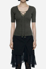 Layered Chiffon Midi Skirt