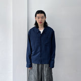 Crinkled Textured Long-Sleeve Shirt