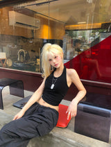stone halter sleeveless
