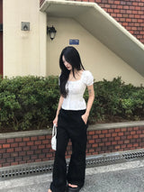 Mabel Utility Cargo Semi Wide Long Bootcut Pants 