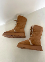 TEDDY LACE UP FUR BOOTS