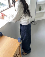 バーントオーバーフィットバルーンクロップスウェットシャツ 4C