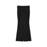 Layered Tied Drape Mermaid Skirt - BLACK