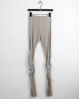 Higet shirring wrinkle bottom slit layered banding long leggings pants
