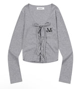 MARING EYELET LACE-UP CORSET LONG SLEEVE T (3COLOR)