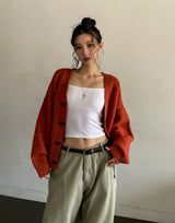 Neckie Soft Loose Fit V-Neck Cardigan