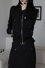Cats Line Hood Zip-up