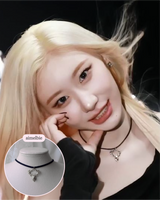 [ITZY Chaeryeong Necklace] レインディールチョーカーネックレス - Silver Color