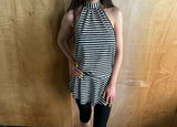 sheer stripe halter top