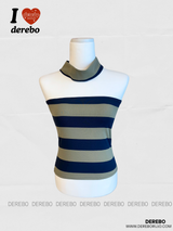 Halterneck Hot Stripe Sleeveless T-shirt