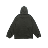'Shh!' OVER-FIT HOODY_KHAKI CHARCOAL