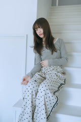 lace letter tee (gray)