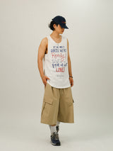 DL レタリングウォッシングスリーブレスTシャツ