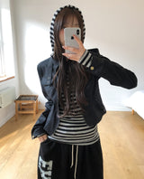 バイオストライプロングフーディ