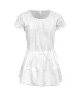 Pure Ruffle Sleeve Cotton Dress
