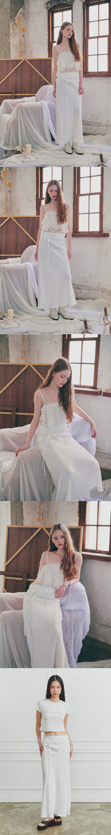 JADE LONG SKIRT white