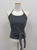 Monty Ribbed Wrap Halterneck Sleeveless