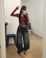 [MADE] Finger hole, square long sleeve T-shirt