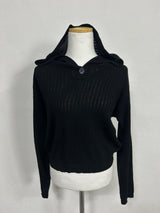 (4colors) rib knit bt hood T-shirt