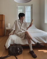Bound Tweed Half Shirt Jacket 