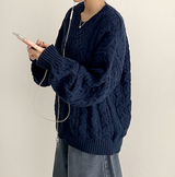ソーイングドトムバルーンフィットラウンドニット
