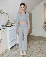 MODAL KNIT FLARE PANTS / MELANGE