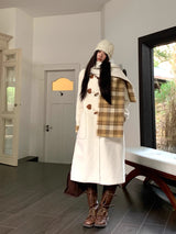 Celebrity toggle checkered long coat
