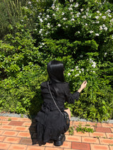 Ribbon puff strap blouse skirt pants setup SET (3 colors)