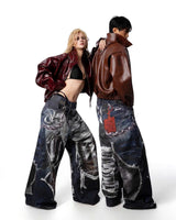 DTG PRINTED DENIM PANTS