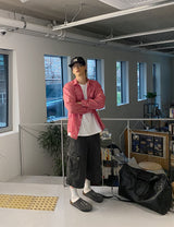 No.1242 W check thin SHIRT (4color)