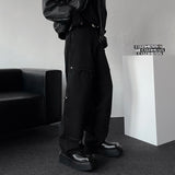 TR2508 non-span incision wide black jeans (S ~ L)