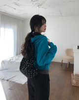 POEN Slit Button Halter Layered Hoodie