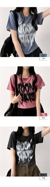 Mood pigment short-sleeved T-shirt