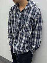 vely gingham hooded shirt