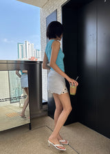 ローカット ドット柄 ミニスカート