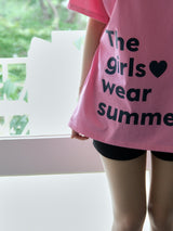 Girls wear summer T-shirt - Hot pink