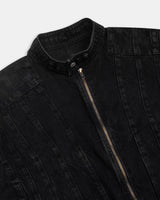 FNOS l SI BON BIKER DENIM JACKET - BLACK