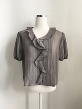 Cascade ruffle blouse