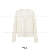 Henne Double Button See-Through Cardigan
