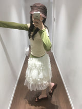 Verde chiffon skirt (3color)