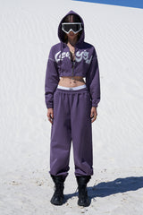 FEATHER HOODIE ZIP-UP PURPLE