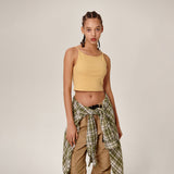 Tiam Crop Bra Top Yellow