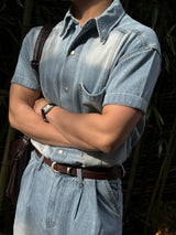 Ever snap muscle-fit denim shirt