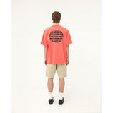 ウォッシュ加工サークルロゴTシャツ - GRAY