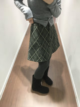 Liz Cutout Checkered Midi Skirt (2 Colors)